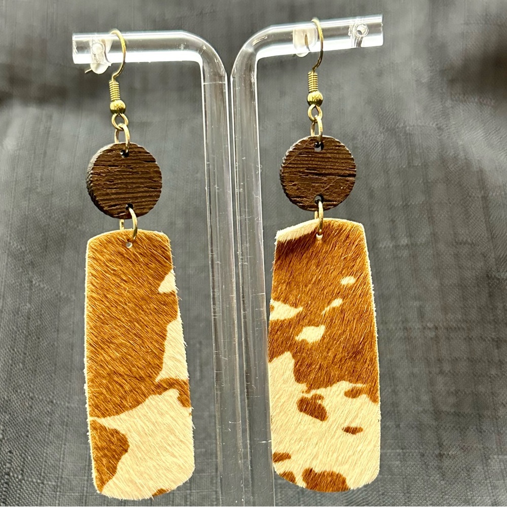 Handmade cowhide earrings